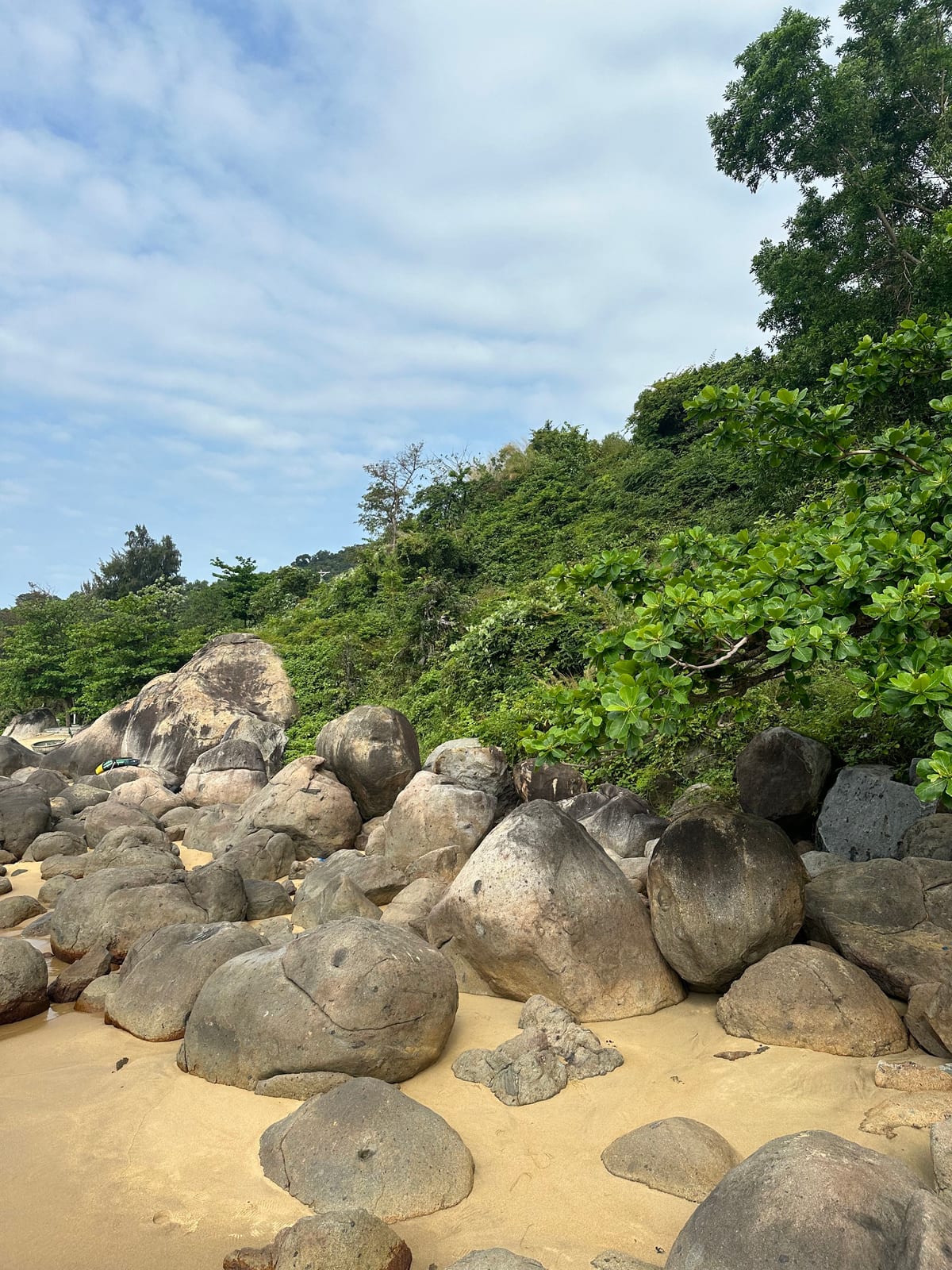 Granite beach boulders at Bai Xep on the Son Tra peninsula, Da Nang