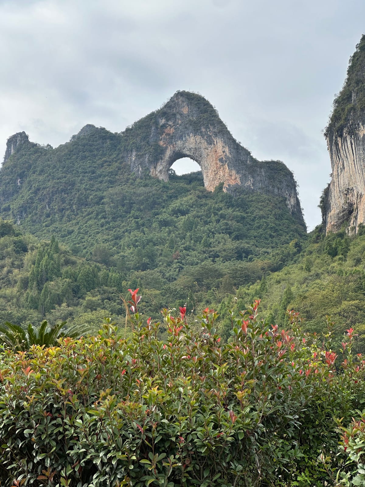 Moon Hill, the famous karst arch near Yangshuo, now closed to climbing