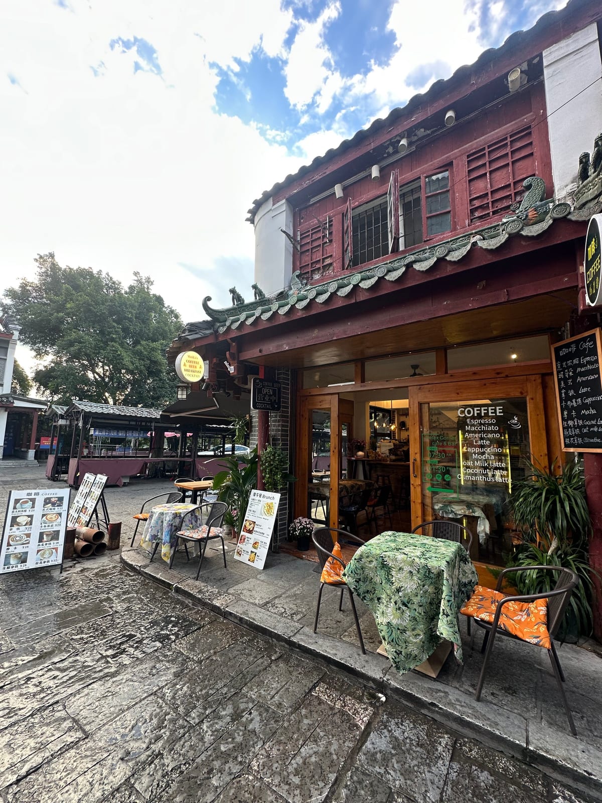 Western breakfast restaurant in Yangshuo town, China